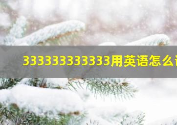 333333333333用英语怎么说