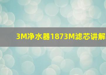 3M净水器1873M滤芯讲解