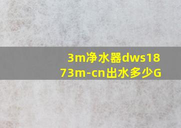 3m净水器dws1873m-cn出水多少G