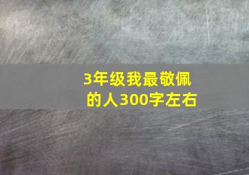 3年级我最敬佩的人300字左右