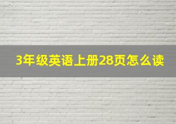 3年级英语上册28页怎么读