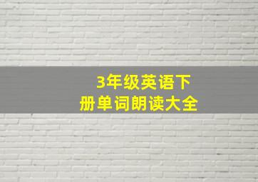 3年级英语下册单词朗读大全