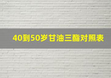 40到50岁甘油三酯对照表