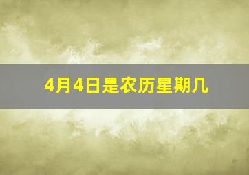 4月4日是农历星期几