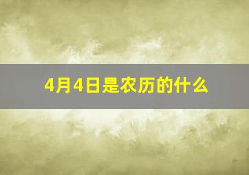 4月4日是农历的什么