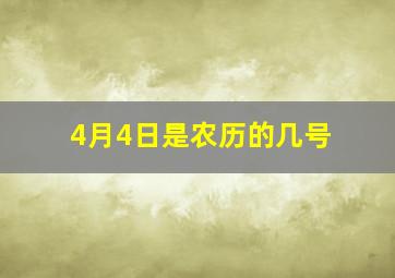 4月4日是农历的几号