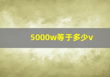 5000w等于多少v