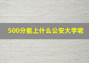 500分能上什么公安大学呢