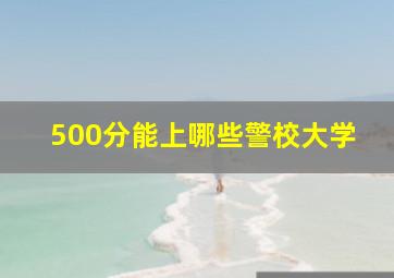 500分能上哪些警校大学