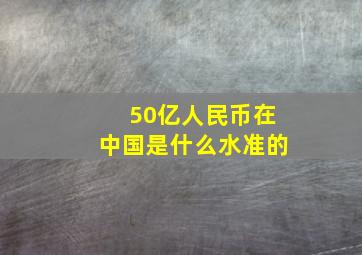 50亿人民币在中国是什么水准的