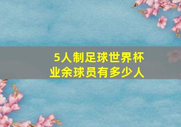 5人制足球世界杯业余球员有多少人