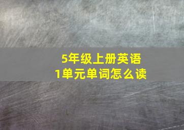 5年级上册英语1单元单词怎么读