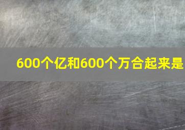 600个亿和600个万合起来是