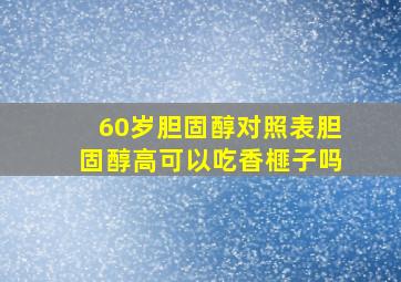 60岁胆固醇对照表胆固醇高可以吃香榧子吗