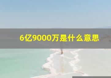 6亿9000万是什么意思