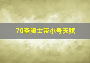 70圣骑士带小号天赋