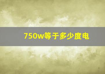 750w等于多少度电