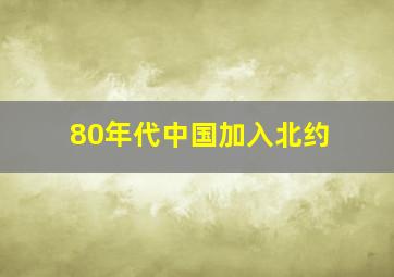 80年代中国加入北约