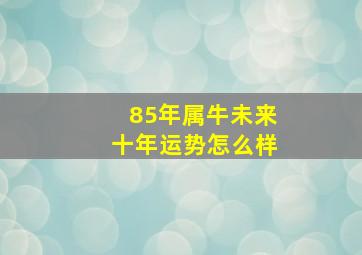 85年属牛未来十年运势怎么样