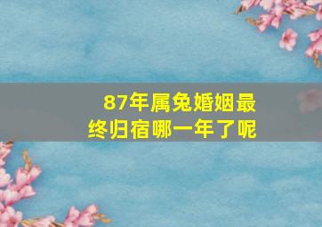 87年属兔婚姻最终归宿哪一年了呢