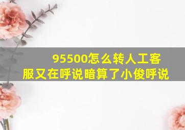 95500怎么转人工客服又在呼说暗算了小俊呼说