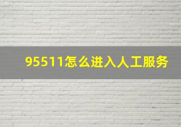 95511怎么进入人工服务