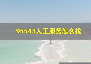 95543人工服务怎么找