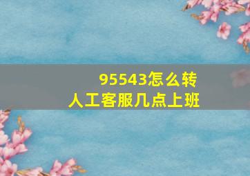 95543怎么转人工客服几点上班