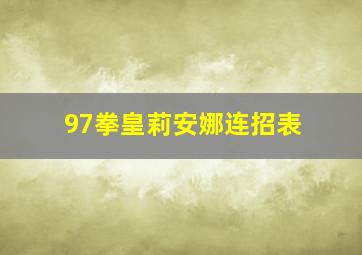 97拳皇莉安娜连招表