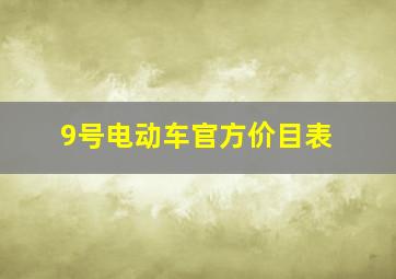 9号电动车官方价目表