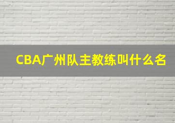 CBA广州队主教练叫什么名