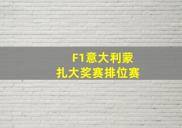 F1意大利蒙扎大奖赛排位赛