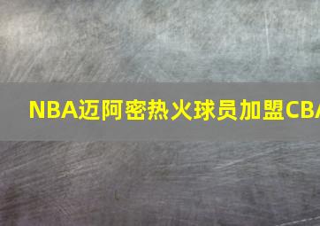 NBA迈阿密热火球员加盟CBA