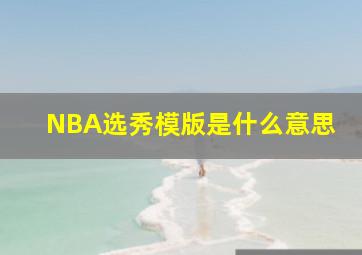 NBA选秀模版是什么意思