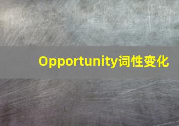 Opportunity词性变化