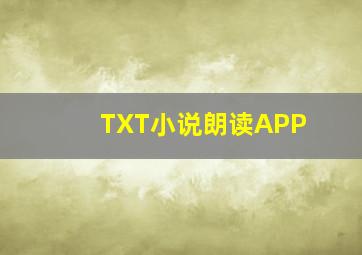 TXT小说朗读APP