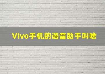 Vivo手机的语音助手叫啥