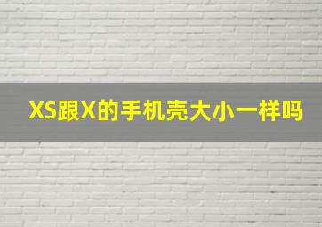 XS跟X的手机壳大小一样吗