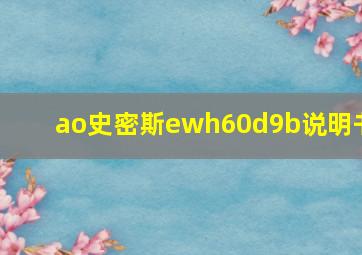 ao史密斯ewh60d9b说明书