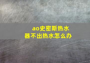 ao史密斯热水器不出热水怎么办