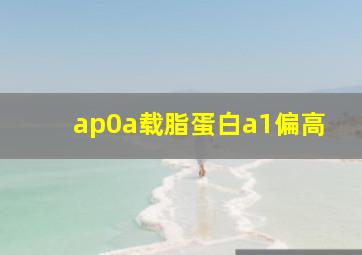 ap0a载脂蛋白a1偏高