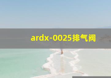 ardx-0025排气阀