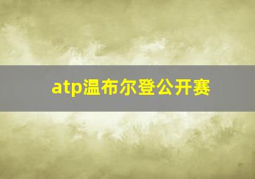 atp温布尔登公开赛