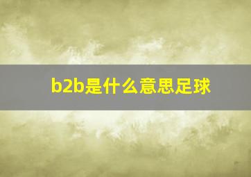 b2b是什么意思足球