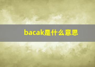 bacak是什么意思