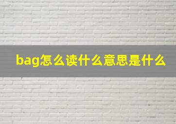 bag怎么读什么意思是什么