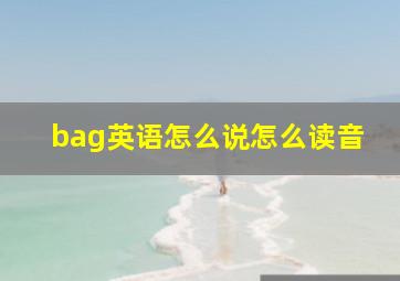 bag英语怎么说怎么读音