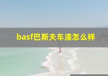 basf巴斯夫车漆怎么样