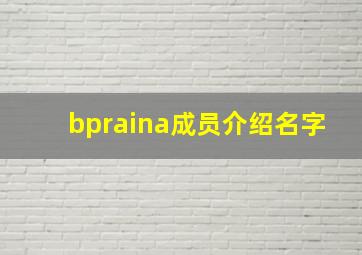 bpraina成员介绍名字