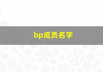 bp成员名字